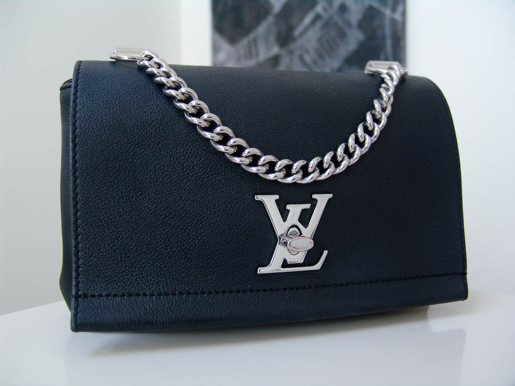 Louis Vuitton, Bags, Louis Vuitton Lockme Ii Bb Noir Chain Calfskin Bag