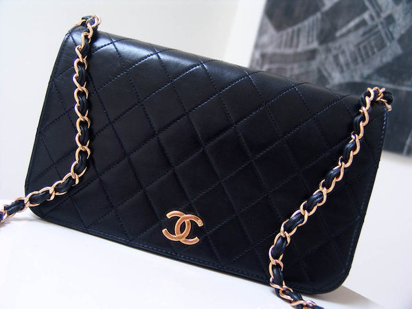 Chanel Black Lambskin Full Flap