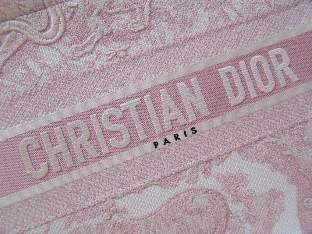 Christian Dior 2020 Small Dior Pink Toile de Jouy Embroidery Book Tote – My  Haute