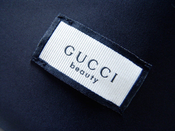 Gucci Beauty Black Satin Cosmetic Toiletry Pochette | New