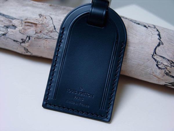 Louis Vuitton Kiwi Hotstamp Noir Leather Luggage Tag | New