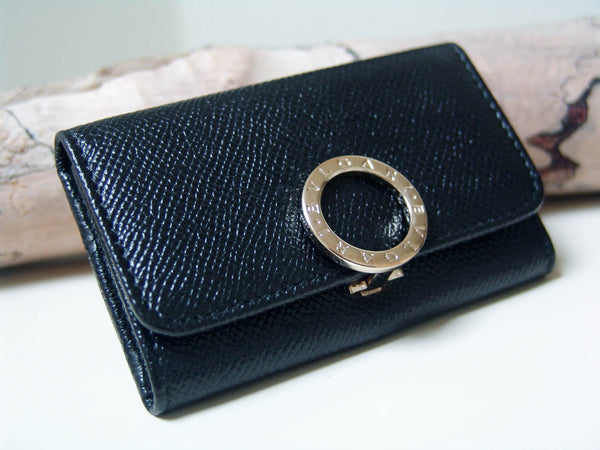 Bvlgari Bvlgari Black Grained Calfskin Keyholder