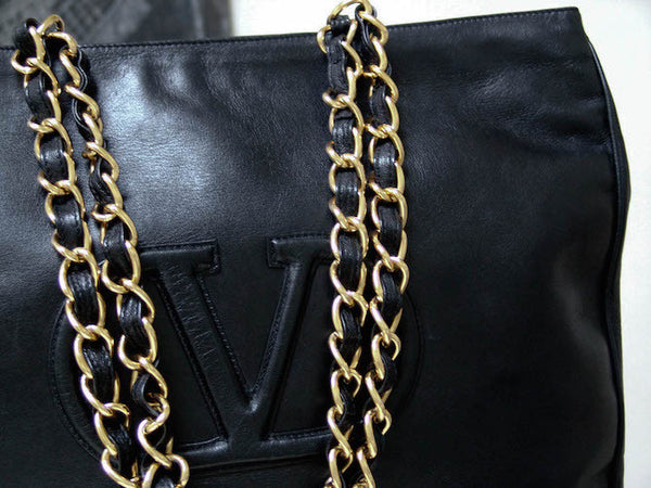Valentino Chain Logo Shopper Tote