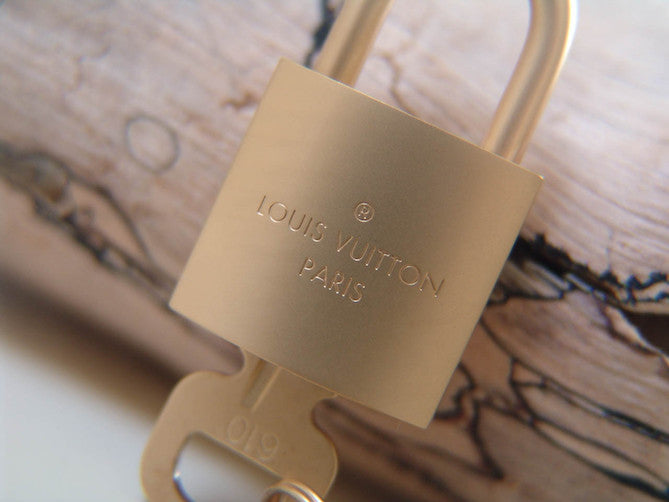 Louis Vuitton Brushed Silver Matte Padlock and Key Bag Charm Lock