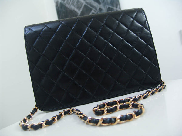 Chanel Black Lambskin 3-Way Single Flap