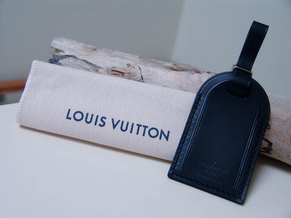 Louis Vuitton Kiwi Hotstamp Noir Leather Luggage Tag | New