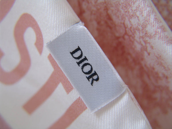 Christian Dior 2020 Pink Silk Twill Toile de Jouy Mitzah Scarf | New