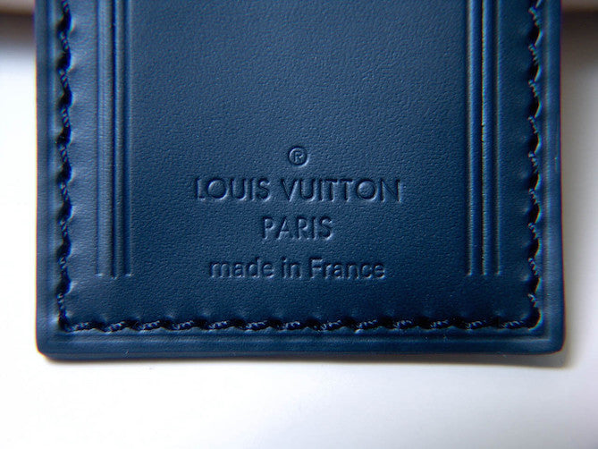 Louis Vuitton Kiwi Hotstamp Noir Leather Luggage Tag