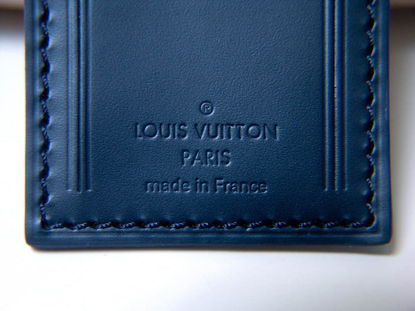 Louis Vuitton Kiwi Hotstamp Noir Leather Luggage Tag | New