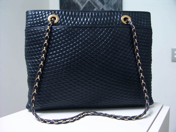 Bally Quilted Lambskin Shopper Chain Tote