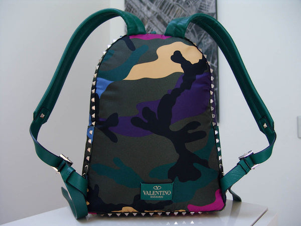 Valentino Rockstud Psychedelic Camouflage Backpack