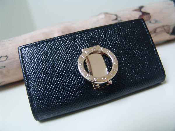 Bvlgari Bvlgari Black Grained Calfskin Keyholder