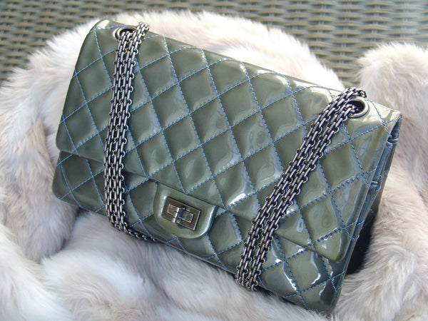 Chanel Teal Patent 2.55 Reissue Classic 226 Double Flap RHW