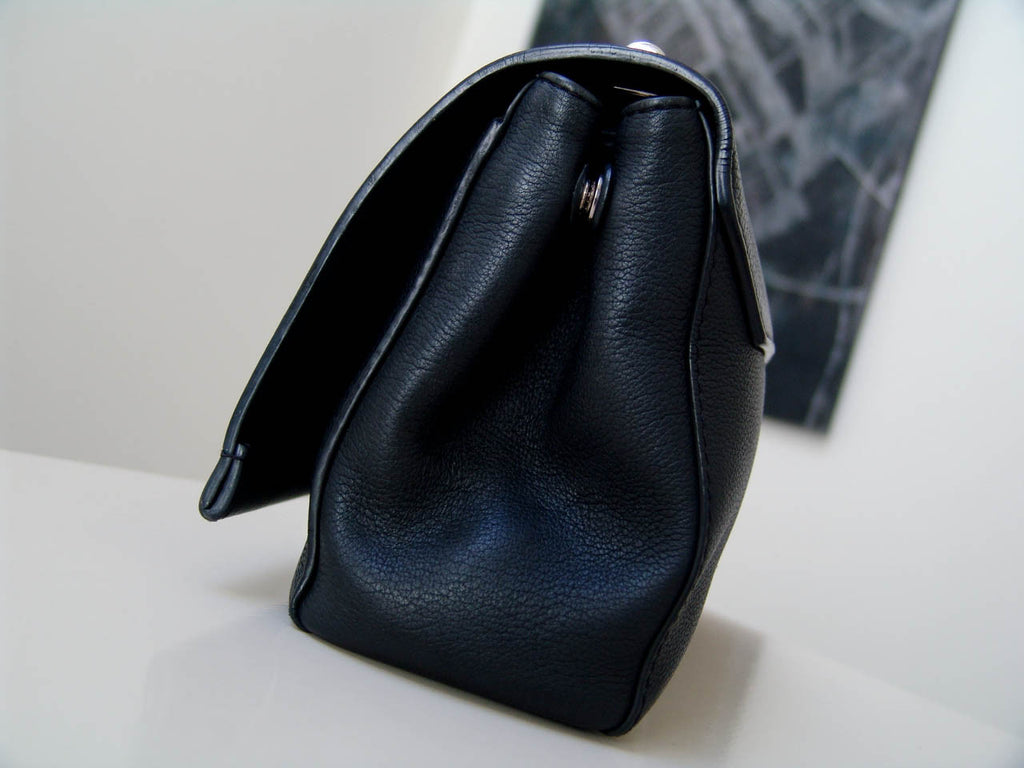 Louis Vuitton Flap Lockme II BB Noir Black in Calfskin with Silver