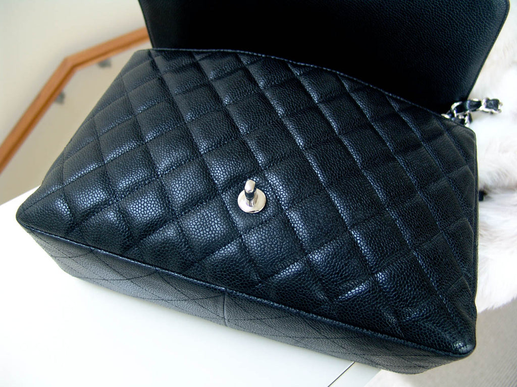 Classic Double Flap Jumbo Bag in Black Caviar with SHW