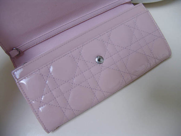 Christian Dior Lady Dior Rose Clair Cannage Rendez-Vous Charm Clutch WOC