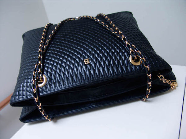 Bally Quilted Lambskin Shopper Chain Tote