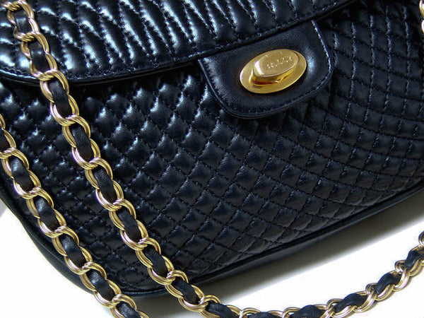 Bally Quilted Italian Nappa Chain Flap