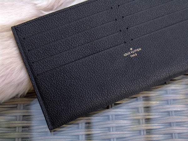 Louis Vuitton Grained Cowhide Noir Pochette Félicie Notes & Card Holder | NEW