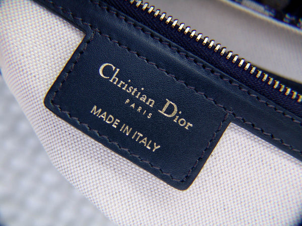 Christian Dior 2019 Saddle Bag Blue Dior Oblique Jacquard
