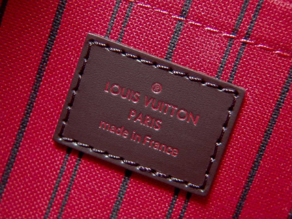 Louis Vuitton Pochette Damier Ebene MM/GM Cerise Lining in Coated Canvas  with Gold-tone - GB