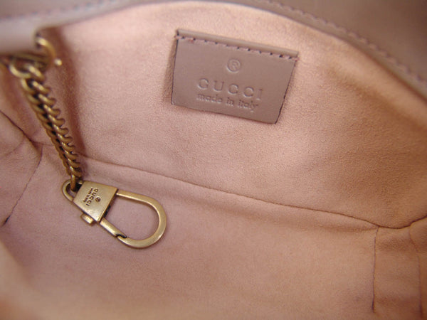 Gucci Dusty Pink Chevron GG Marmont Matelassé Super Mini | BNIB