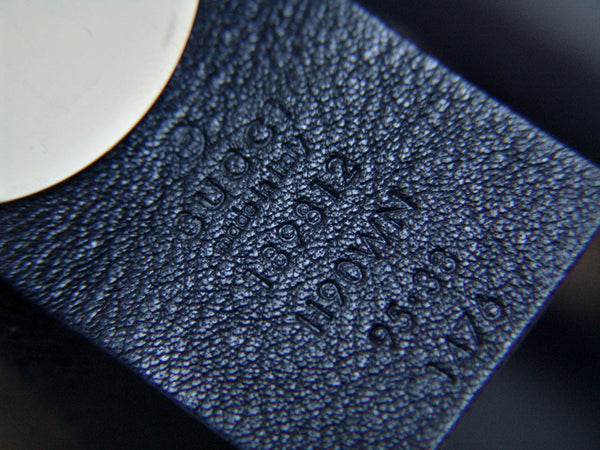 Gucci Signature Black & Grey Gucci Script Web Belt