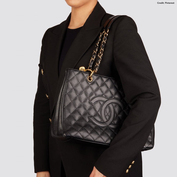 Chanel Black Caviar Grand Shopping Tote